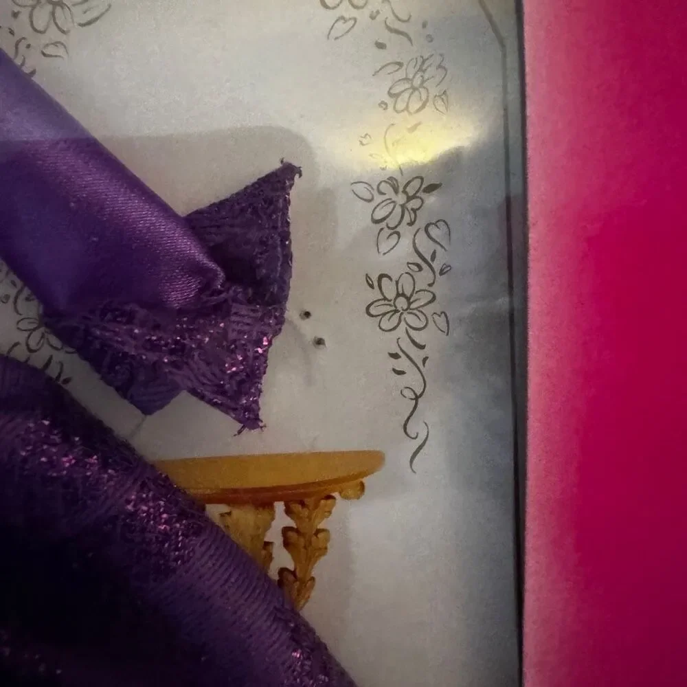 Vintage Barbie Doll Party Dress Ball Gown Purple Satin Brocade 1997‎ Fashion Ave